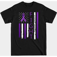 T-shirt pour hommes avec ruban de sensibilisation à l'Alzheimer et drapeau américain — T-shirts pour hommes