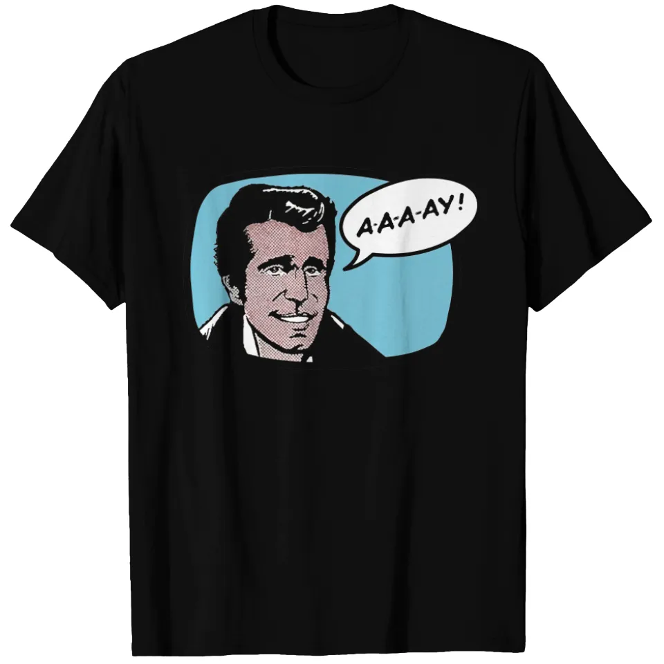 Aaaay! - T-shirt pour hommes The Fonz en noir — T-shirts pour hommes