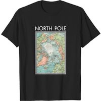 T-Shirt pour Hommes Carte Vintage du Pôle Nord