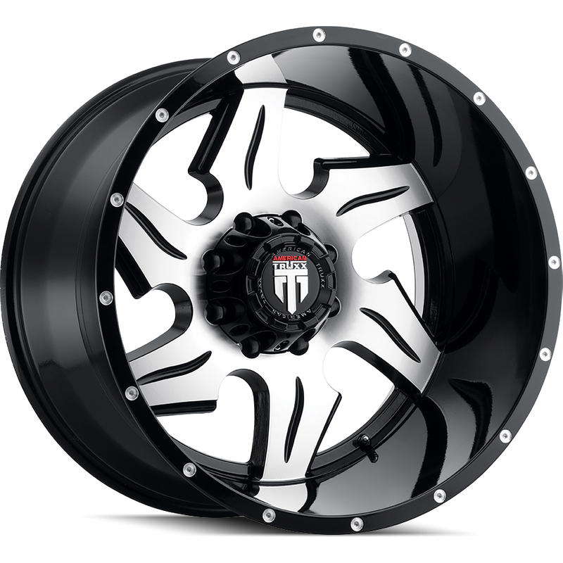 American Truxx AT163 Ninja Gloss Black Machined Wheels 20x12