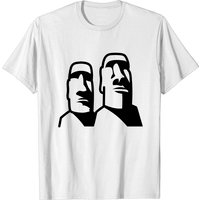 T-shirt pour hommes Moai Statue Taillée Têtes de l'Île de Pâques