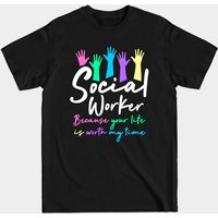 Social Worker T-Shirt for Men in Black