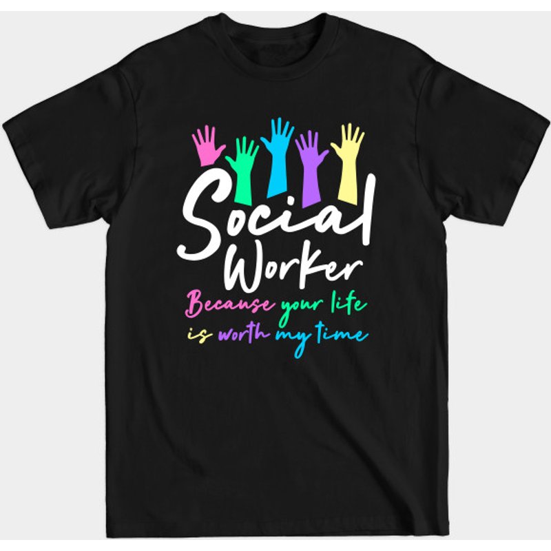 Social Worker T-Shirt for Men in Black — Mens T Shirts