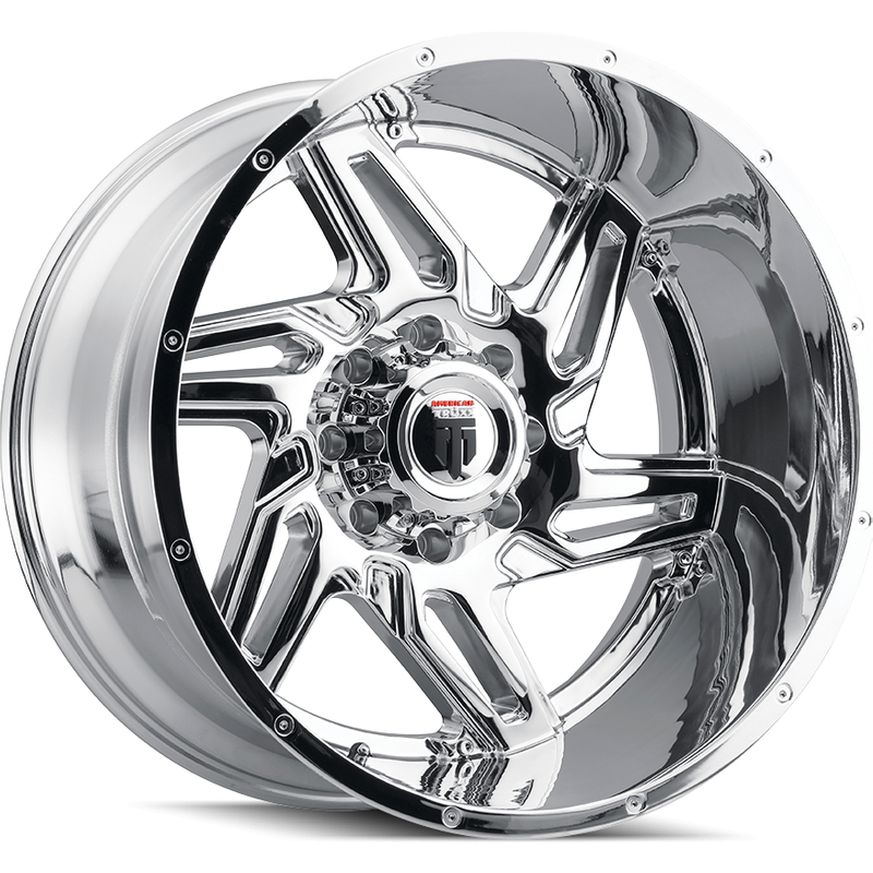 American Truxx AT186 Spurs Chrome Wheels - 22x12 - 6x135 -44 Offset — Wheels & Rims