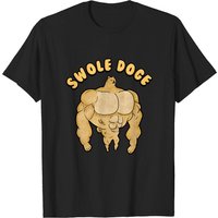 Swole Doge Meme T-Shirt for Men in Black