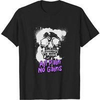 Bodybuilding Skull T-Shirt for Men - No Pain No Gain