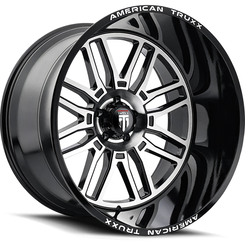 American Truxx AT1915 Restless Gloss Black Machined Wheels 20x10 — Wheels & Rims