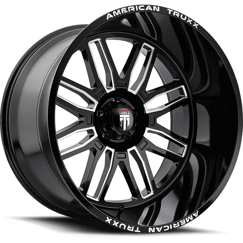 American Truxx AT1915 Restless Gloss Black Milled Wheels 20x10 6x135 — Wheels & Rims