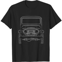 Toyota Land Cruiser FJ40 Front Stencil White T-Shirt for Men — Mens T Shirts