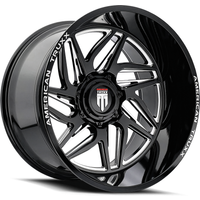 Roues American Truxx AT1917 Goliath Gloss Black Milled - 20x10 — Roues et jantes