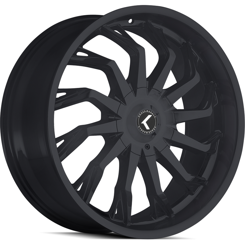 Kraze KR142 Scrilla Noir Satin 22x9.5 Roues 5x115 Motif de Boulon — Roues et jantes