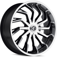 Roues Kraze KR142 Scrilla Noir Brillant Usiné - 22x9.5 - 5x115