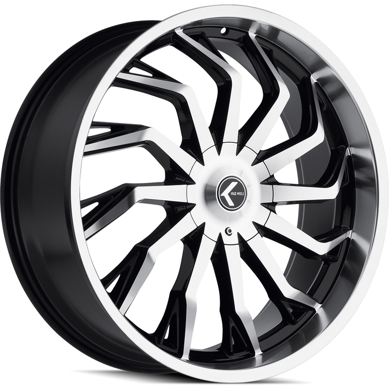 Kraze KR142 Scrilla Gloss Black Machined Wheels - 22x9.5 - 5x115 — Wheels & Rims