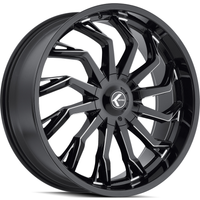 Roues Kraze KR142 Scrilla Gloss Black Milled - 22x9.5 - 5x115