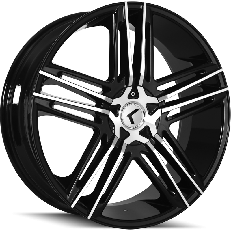 Kraze KR157 Hella Gloss Black Machined Wheels - 22x8.5 - 5x114.3 — Wheels & Rims
