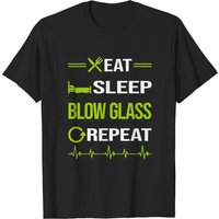 T-shirt Funny Eat Sleep Repeat Glass Blowing pour hommes — T-shirts pour hommes