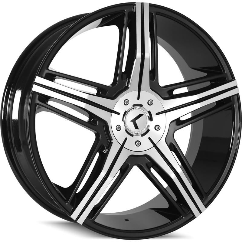 Kraze KR158 Hype Gloss Black Machined Wheels - 22x8.5 - 5x114.3 — Wheels & Rims