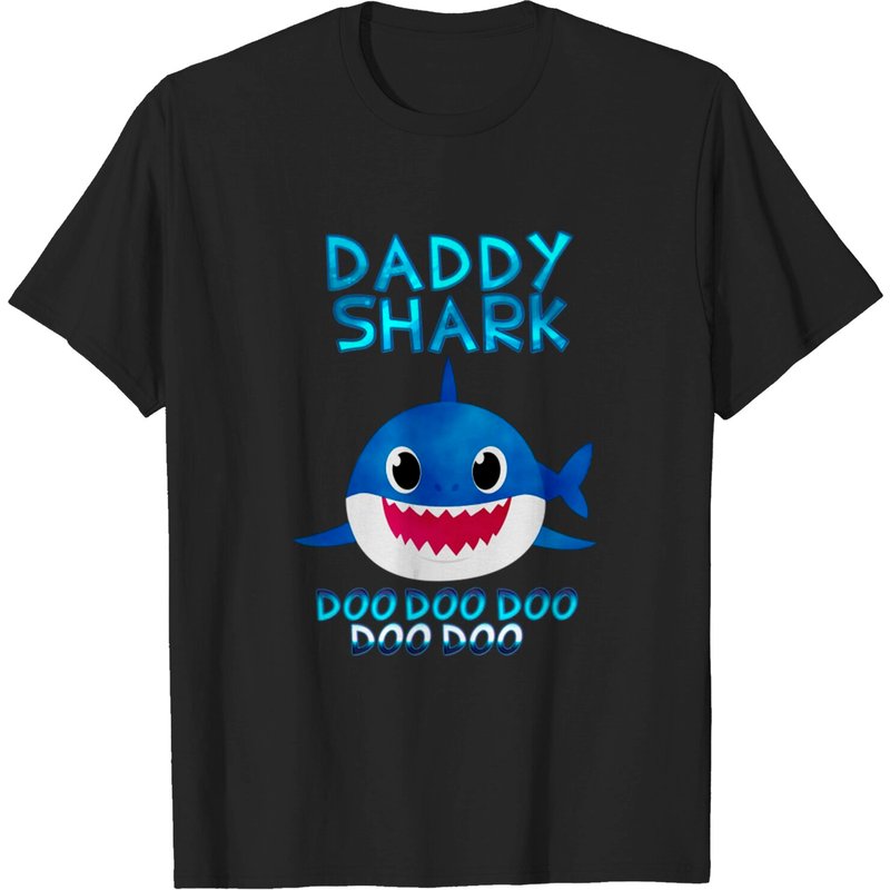 T-shirt pour hommes Daddy Shark en noir — T-shirts pour hommes