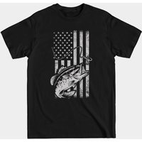 T-shirt Vintage Pêche Drapeau Américain — T-shirts pour hommes