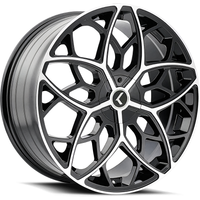 Roues Kraze KR184 Ricochet Noir Brillant Usiné - 22x8.5