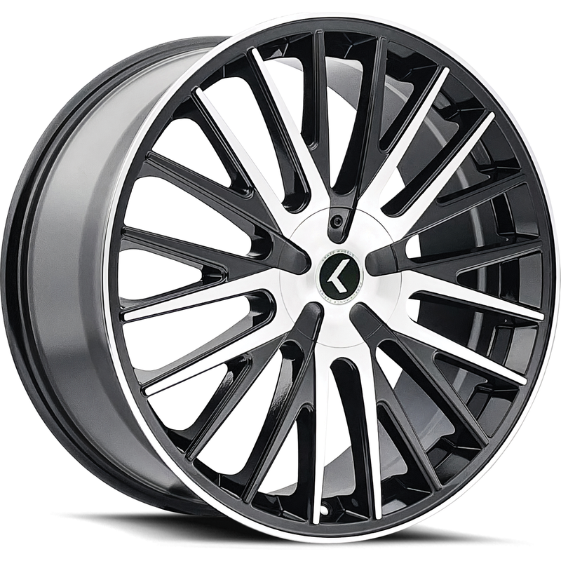 Kraze KR185 Double Down Gloss Black Machined Wheels 22x8.5 5x100 — Wheels & Rims