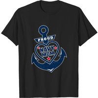 Proud Navy Mom Men's T-Shirt in Black
