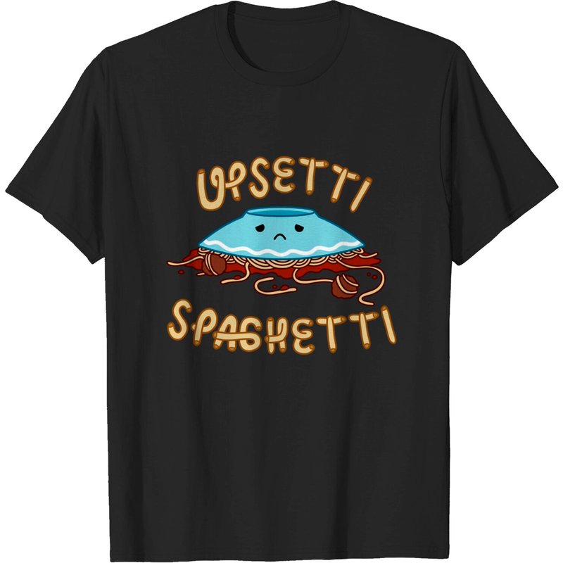 T-shirt Spaghetti pour hommes Upsetti Spaghetti en noir — T-shirts pour hommes