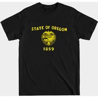 Oregon Flag T-Shirt for Men - Black