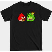 Rage-Bird and Troll-Pig Troll T-Shirt for Men Black