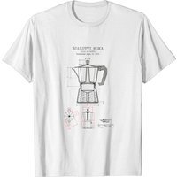 T-shirt pour hommes avec brevet de cafetière Moka Bialetti — T-shirts pour hommes