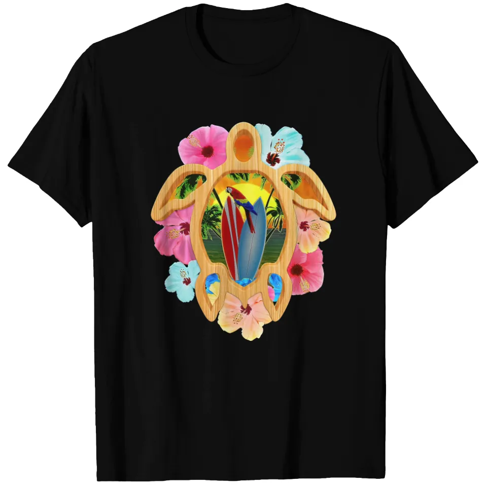 T-shirt Aloha Tropical Honu Tortue de Mer Hawaïenne pour Hommes — T-shirts pour hommes