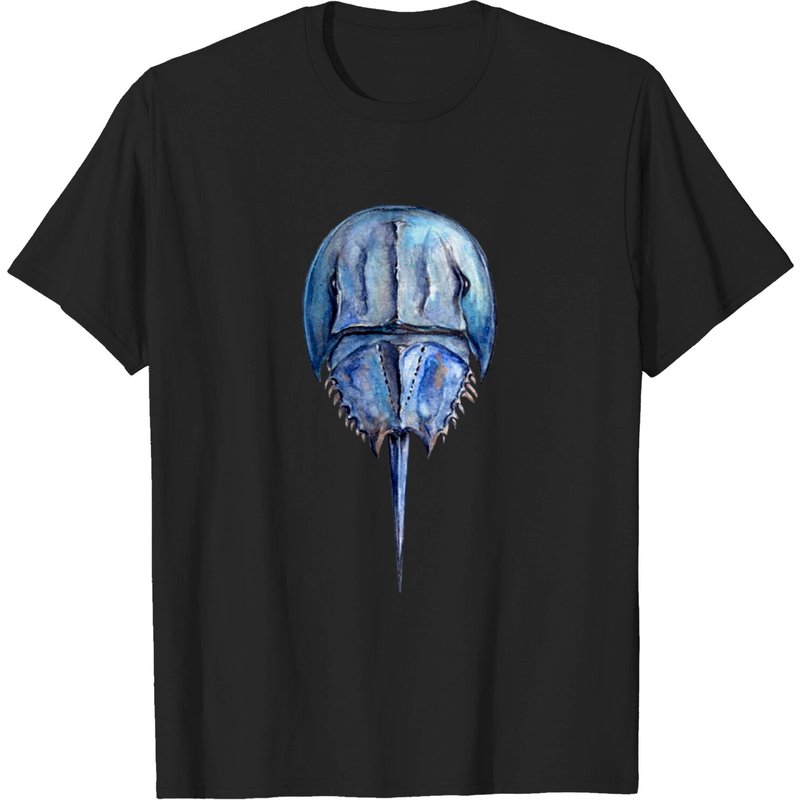 Blue Horseshoe Crab Men's T-Shirt in Black — Mens T Shirts