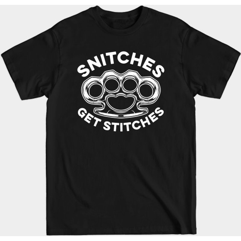 Snitches Get Stitches Brass Knuckles Men's T-Shirt — Mens T Shirts