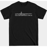 USS Enterprise CVN-65 Navy Ship Blueprint Design T-Shirt for Men — Mens T Shirts