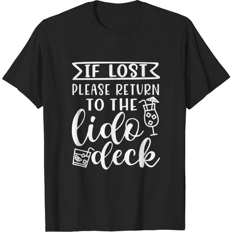 T-shirt pour hommes "Si perdu, retournez au Lido Deck" pour croisière — T-shirts pour hommes