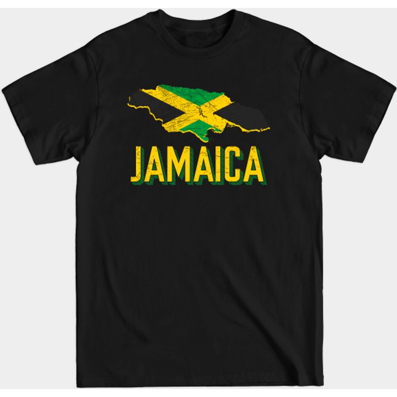 Jamaica Map Jamaican Flag T-Shirt for Men