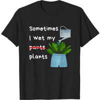 Sometimes I Wet My Plants Men's T-Shirt in Black — Mens T Shirts