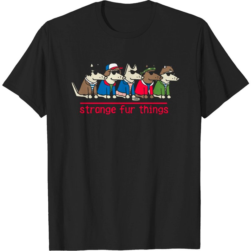 Strange Fur Things Men's T-Shirt in Black