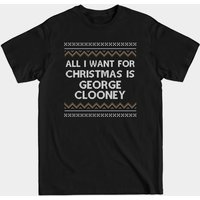 Tout ce que je veux pour Noël, c'est George Clooney - T-shirt pour hommes — T-shirts pour hommes