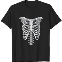 T-shirt Costume de Squelette en Côte pour Hommes - Noir