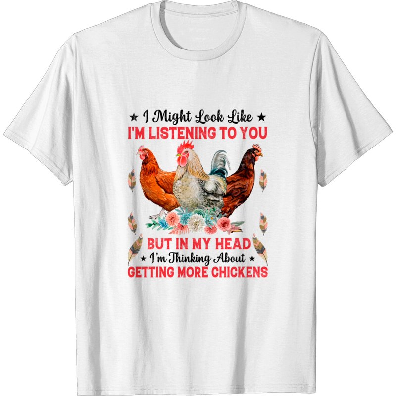 T-shirt drôle Je pourrais avoir l'air de vous écouter mais dans ma tête — T-shirts pour hommes