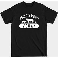 T-shirt World’s Worst Vegan pour hommes en noir