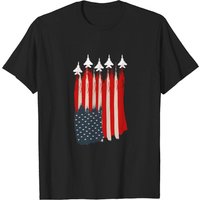 T-shirt pour hommes avec drapeau américain et jets patriotiques — T-shirts pour hommes