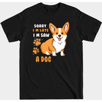 Désolé d'être en retard, j'ai vu un chien - T-shirt pour hommes — T-shirts pour hommes