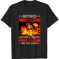 T-shirt Retraité Pompier Heureux - Vie Après le Service