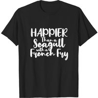 Happier Than A Seagull With A French Fry Men's T-Shirt — Mens T Shirts