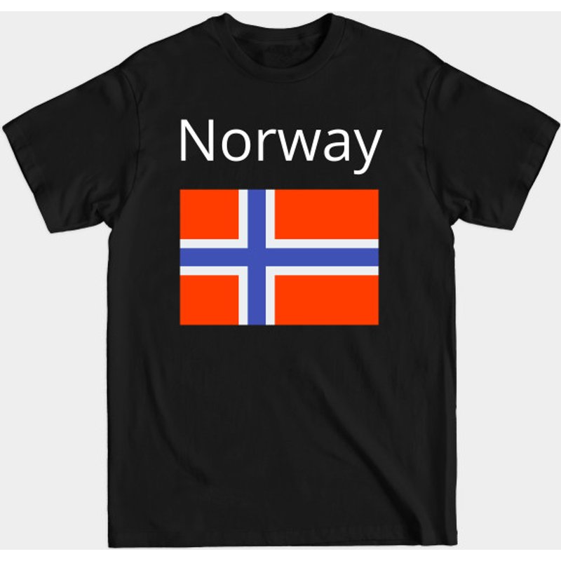 Norway Flag Men's T-Shirt in Black