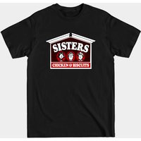 T-shirt Sisters Chicken pour hommes en noir