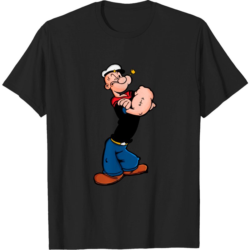 Popeye Men's T-Shirt in Black — Mens T Shirts