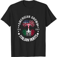 T-shirt Patriote Drapeau des États-Unis Racines Italiennes Américaines — T-shirts pour hommes